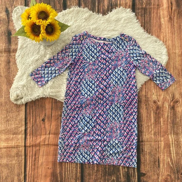 Lily Pulitzer Sophie Dress UPF 50+ Toe in Pineapple pattern